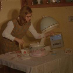 This still, from the Deatrick Family Home Movies collection, shows a birthday celebrated in style by an attendee of Home Movie Day 2013.