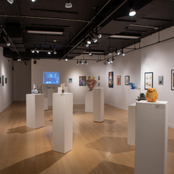 Artwork on display in McMaster Gallery during the 69th Annual Juried Student Exhibition