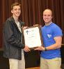 SCSPA Scholarship recipient Trey Martin of Dutch Fork HS (left) with SCSPA Office Assistant John Romanski (right).