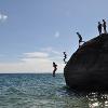 Students get a break to swim in Lake Malawi.