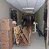 There are boxes everywhere. Some unpacked. Others still full.