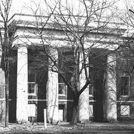 Historic black and white photo of the South Caroliniana library