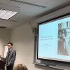 USC student Ian Giocondo giving a lecture on Nadia Boulanger's postwar activities based on his research in Paris (April 14, 2017)