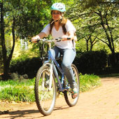 Cyclist on campus