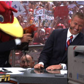 Cocky with ESPN's College GameDay host