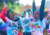 celebrating after a color run 