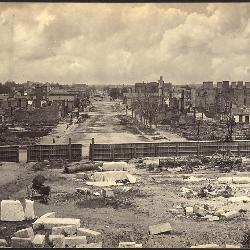Photographer George N. Barnard captured the desolation of Columbia's Richardson (Main) Street shortly after the city’s burning in February 1865. (Image courtesy National Archives and Records Administration)