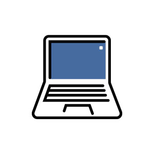 a laptop computer with blue screen