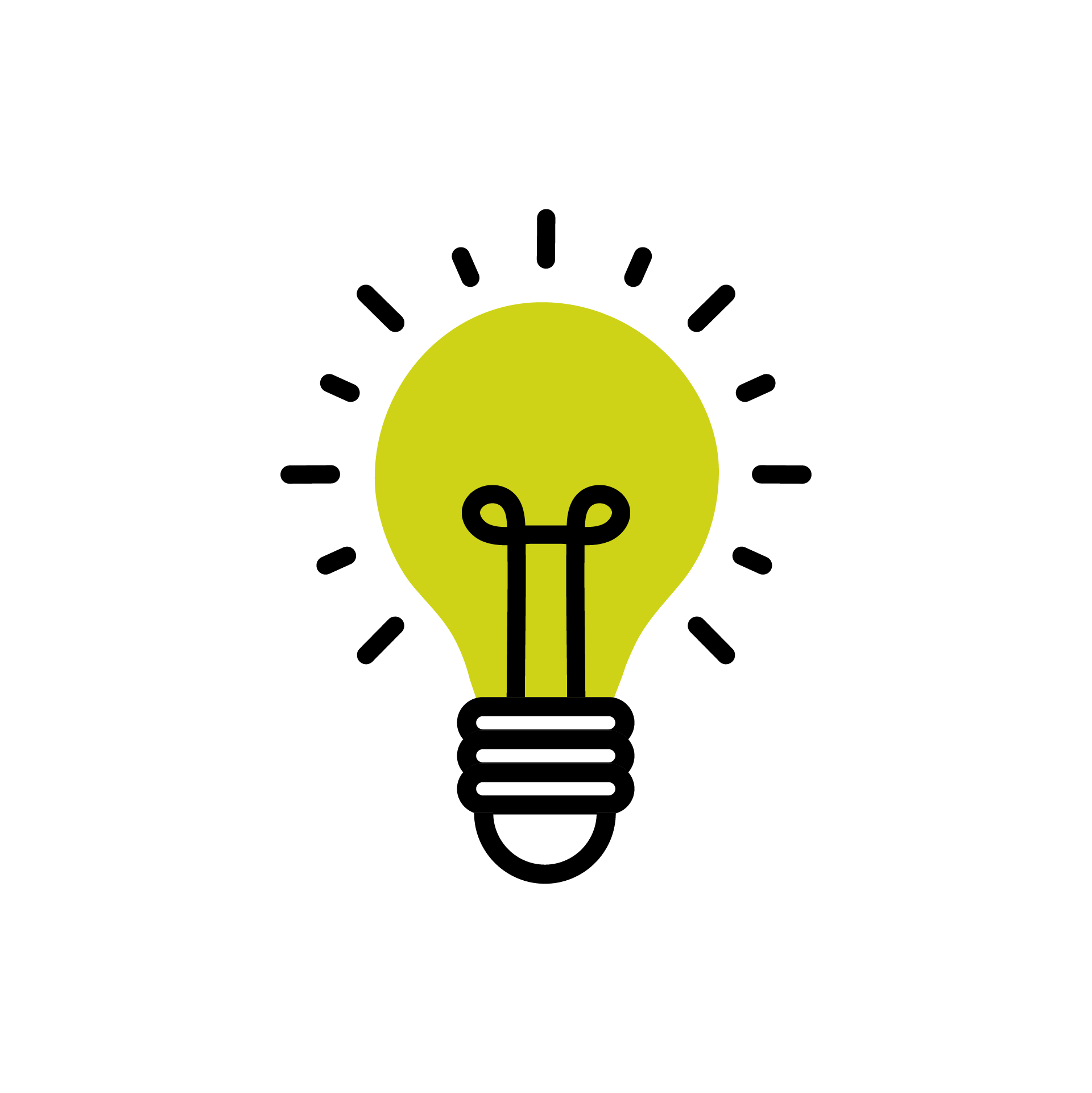 Clipart image of lightbulb emitting light