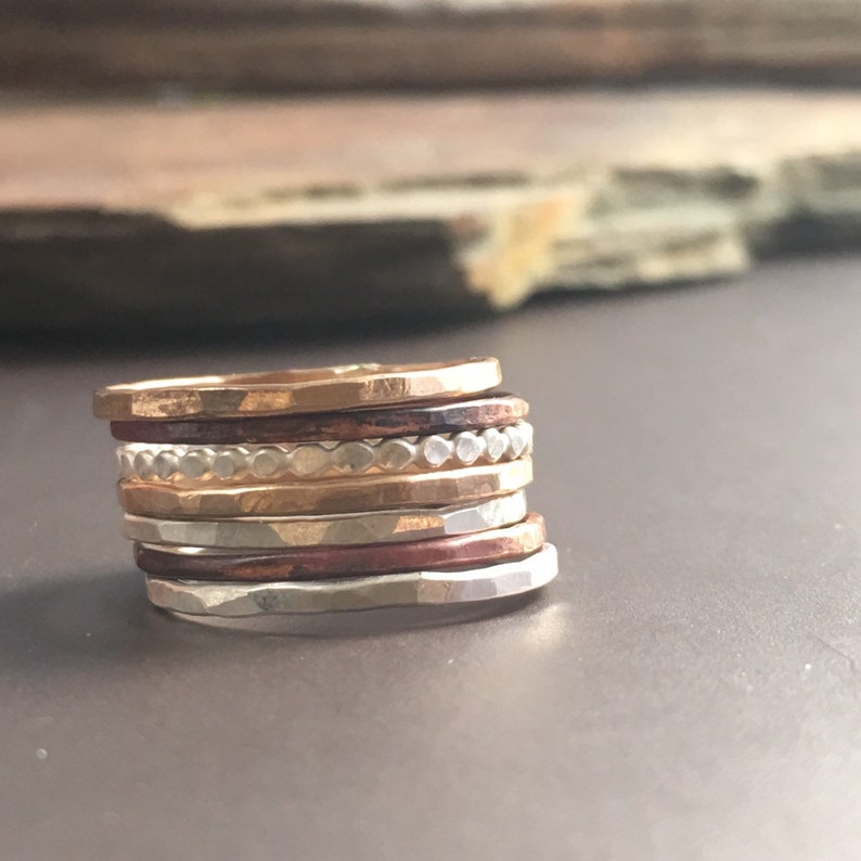 Stacked rings in mixed metals