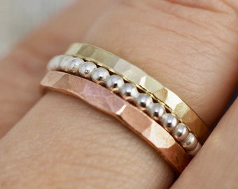 Stacked rings in mixed metals