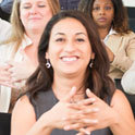 woman doing American sign language