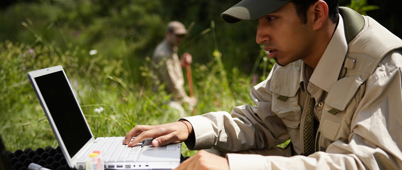 Student in the field