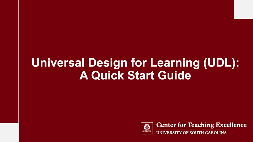 UDL Quick Start Guide Video Title