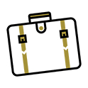 green colored suitcase icon