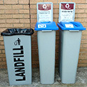 Dual-stream recycling bins