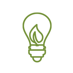 light bulb with leaf icon