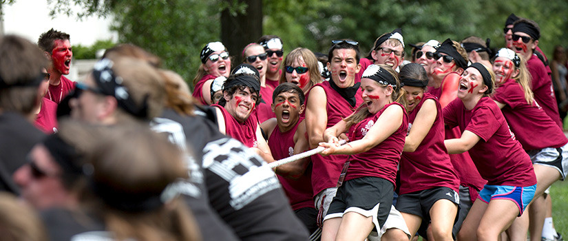 students in a game of tug-of-war