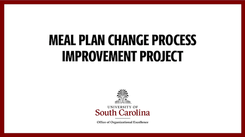 Presentation: Meal Change Process Improvement Project