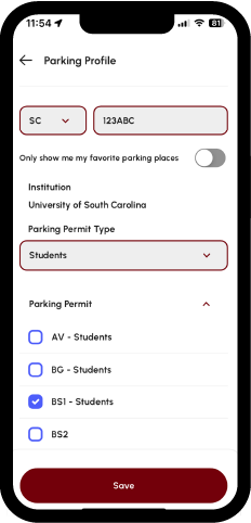 ParkUSC app screenshot