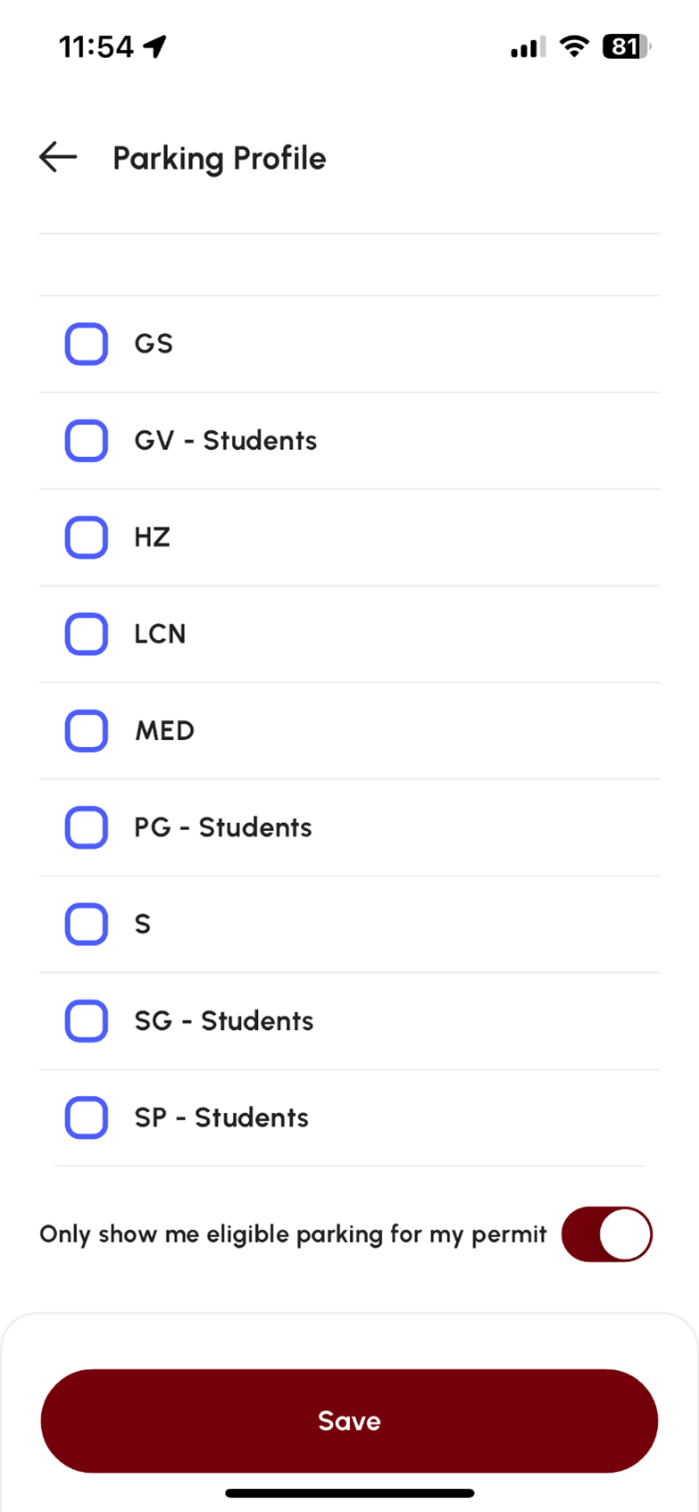 ParkUSC app screenshot