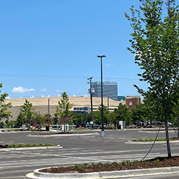 Looking from the new Greek Village lot to Colonial Life Arena and downtown Columbia