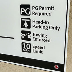 A regulation sign from Pendleton St. Garage