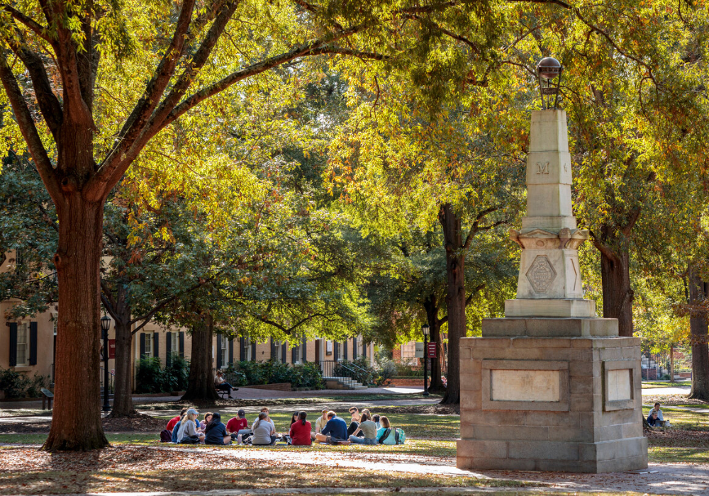 Banner image of students sitting in the horseshoe