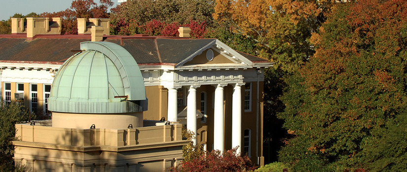 Skyline with Dome of Melton Observatory and front of Davis College