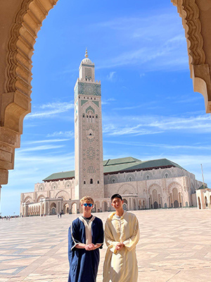 Michael Cristoff and Achilles Hahn studied Business and Culture in Morocco as part of a 2023 Maymester program.