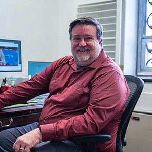 Bob Wertz, Director of Research Training, in his office.