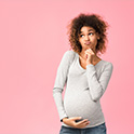 Pregnant woman thinking