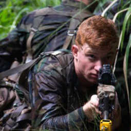 cadet with rifle in jungle