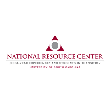 Logo for the National Resource Center for the First-Year Experience and Students in Transition at the University of South Carolina. The design features a maroon triangle with a gray circle in the center above the organization name.