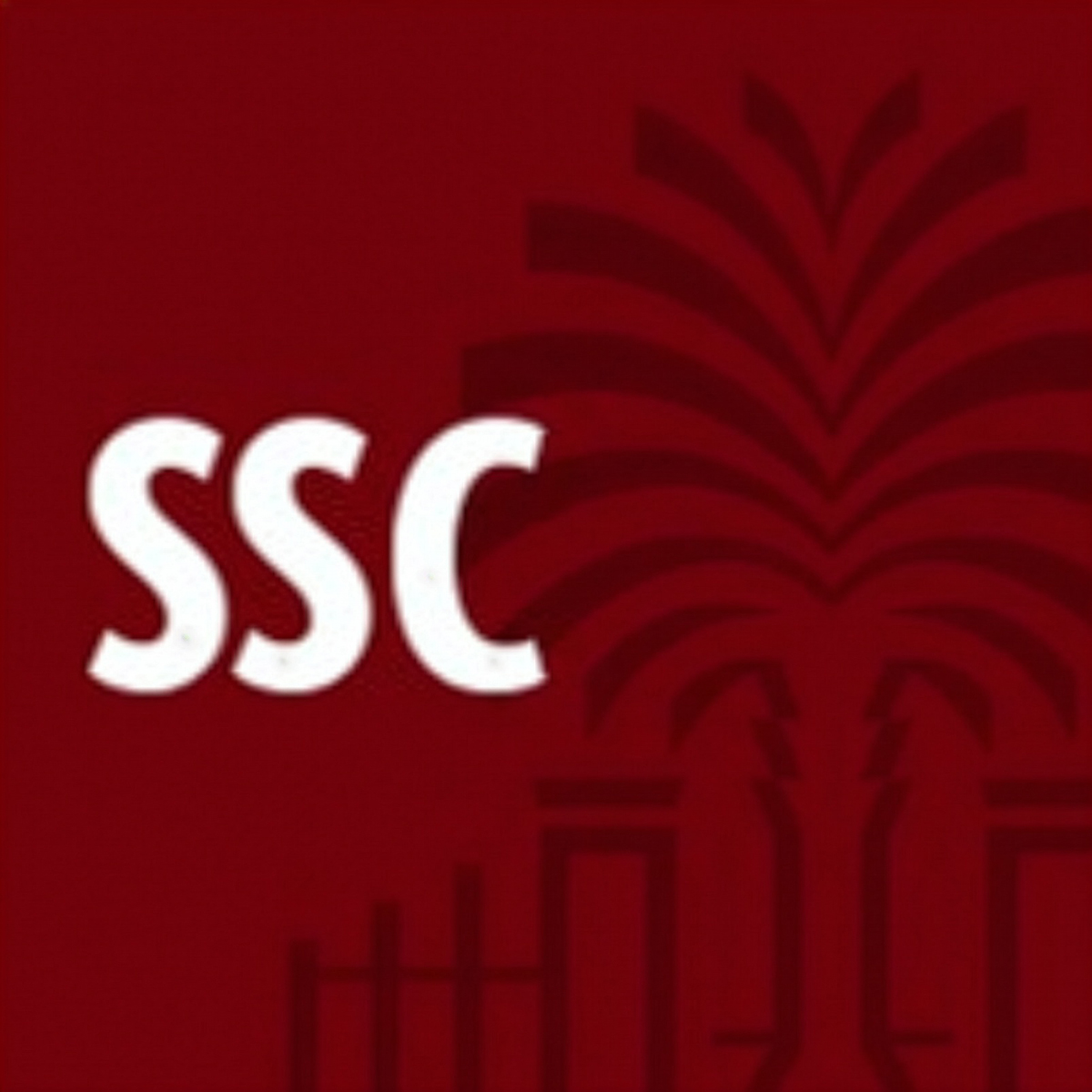 Logo reading SSC with gates and a tree in the background