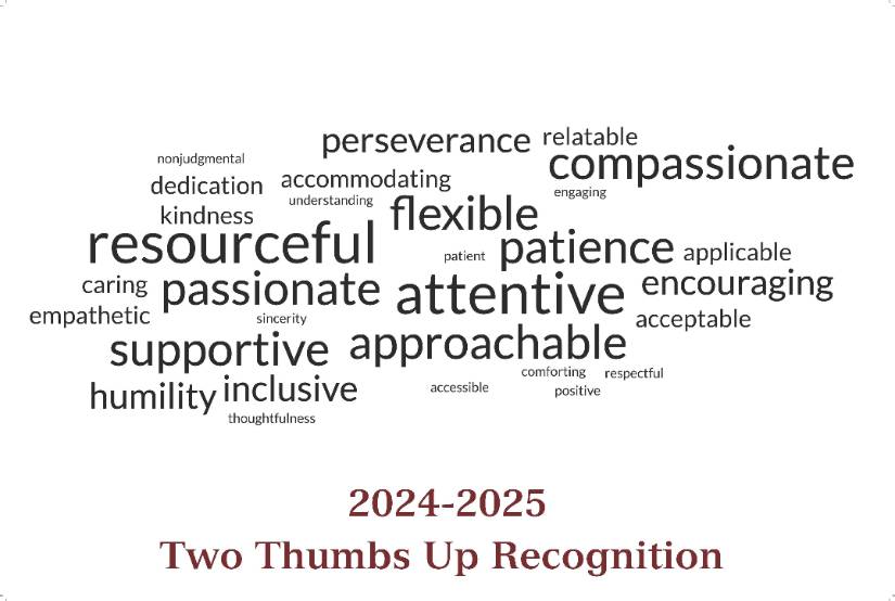Word cloud with positive adjectives