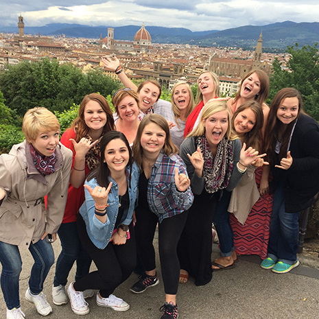 Group of study abroad students in Reggio Italy