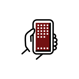 Garnet cell phone icon