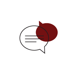 Garnet chat bubbles icon