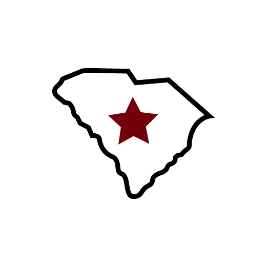south carolina state outline icon in garnet