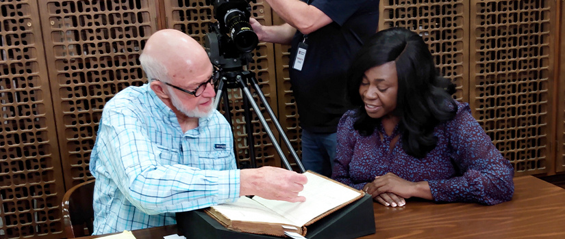 Filmmaker Pamela Bailey and Jim Watson at the South Caroliniana Library 