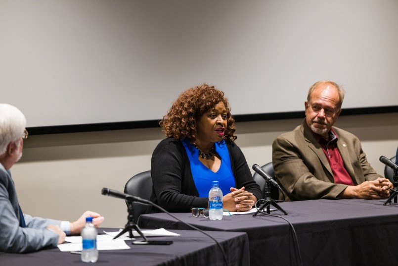 Dr. Gloria Boutte’s (center) research on equity methodology in K-12 education takes her around the world, particularly to nations in Africa where her experiences have informed her understanding of history, culture and the rise of modern civilizations.