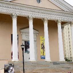 Front view of Longstreet Theatre on University of South Carolina campus