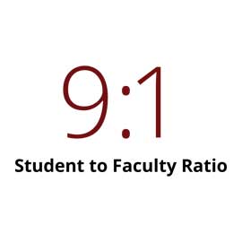 Infographic: 9 to 1 student to faculty ratio