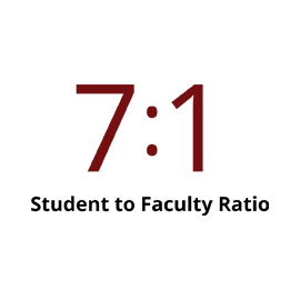 Infographic: 7 to 1 student faculty ratio
