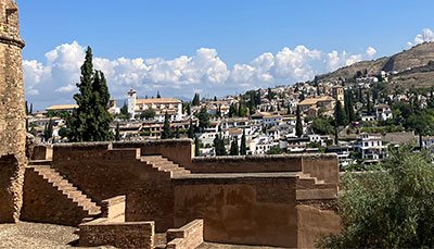 View of Granada from the Alhambra in Granada, Spain.