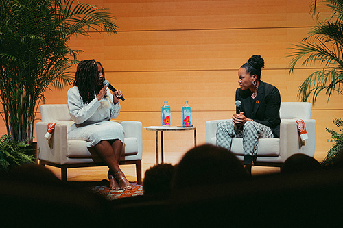 Alumna Jotaka Eaddy interviewed Staley on stage at the Darla Moore School of Business on October 3.
