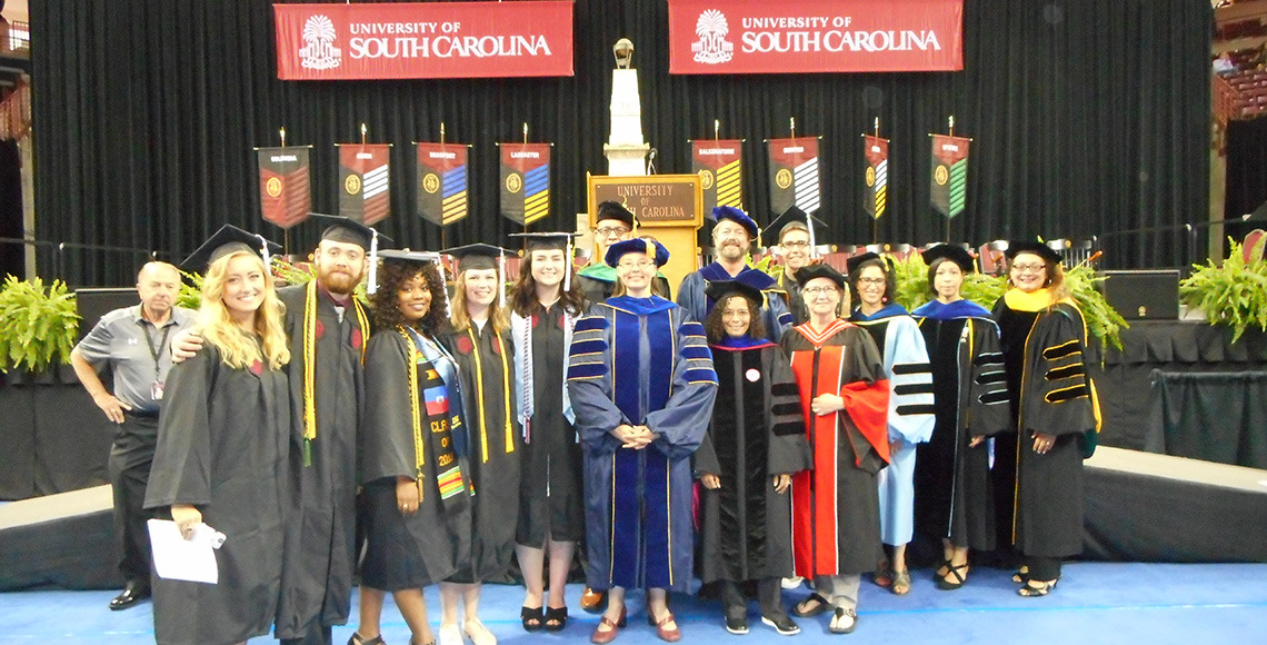 Anthropology graduates and faculty after commencement
