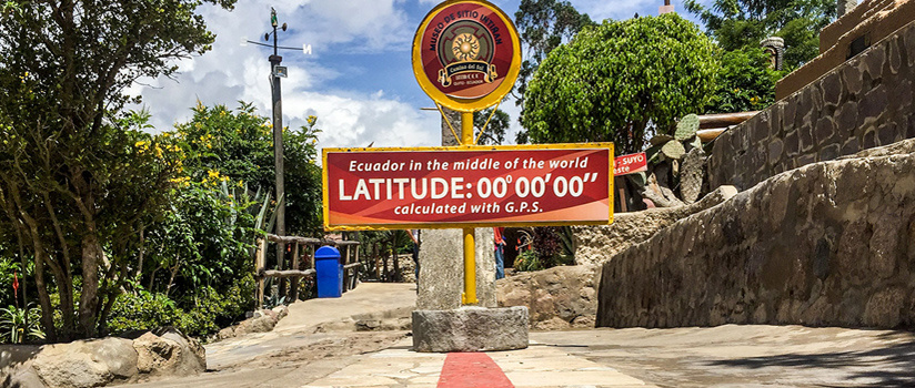 Center of the globe in Ecuador