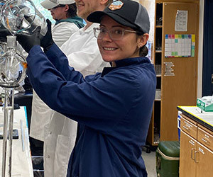 woman smiling in lab